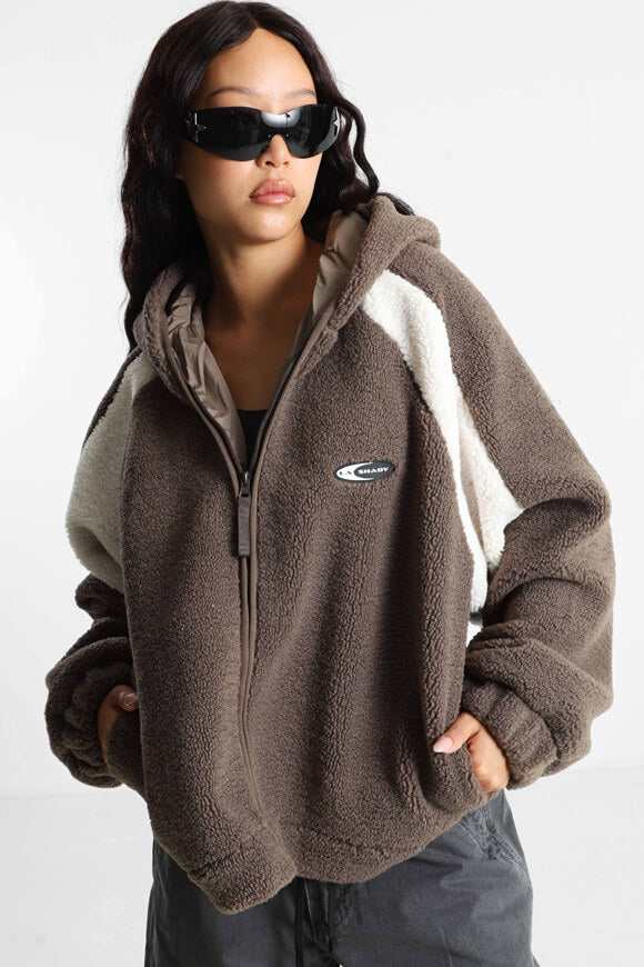 Oversize Teddy Jacke - Taupe