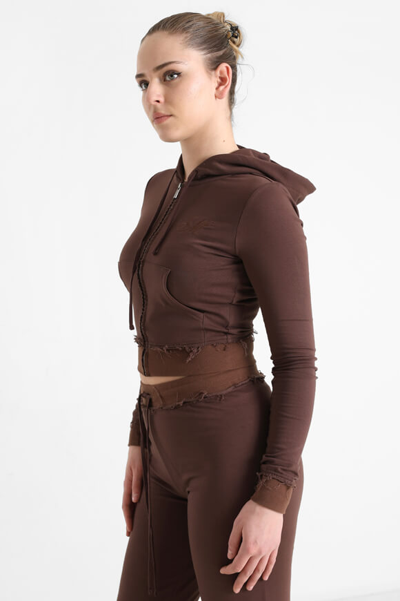 Giacca felpata con cappuccio - marrone