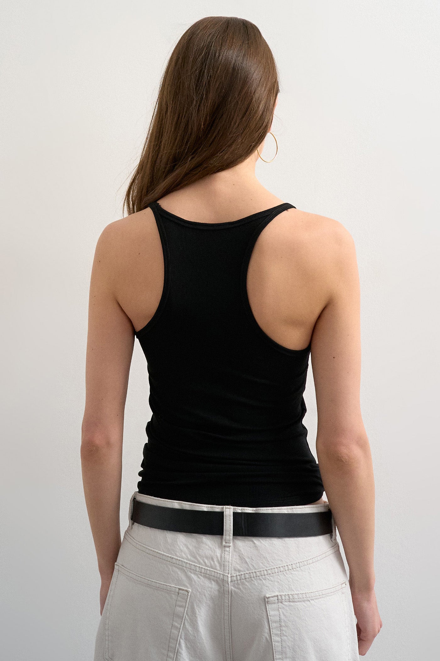 TSHENRI Geripptes Top - Black