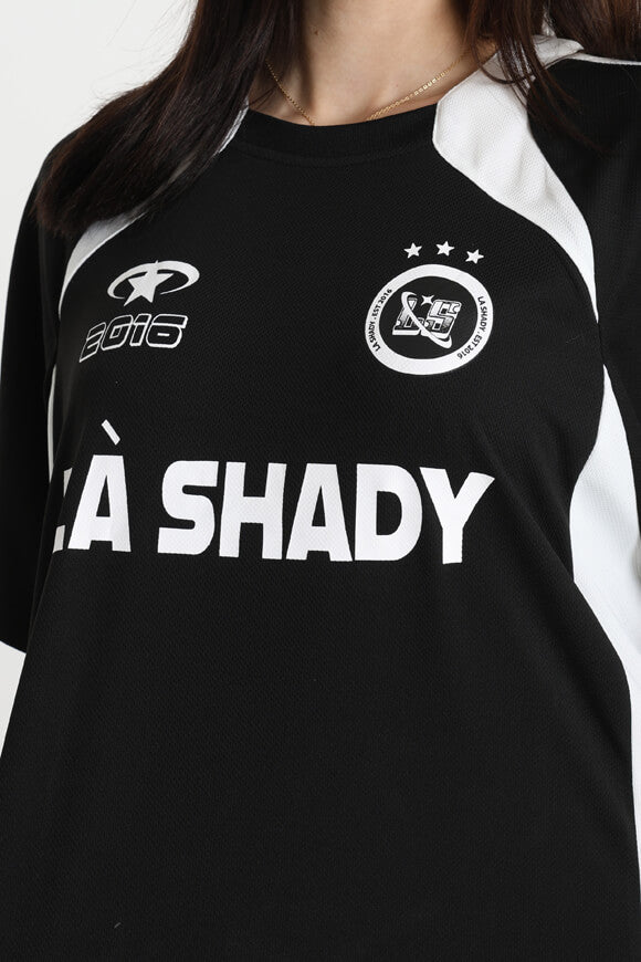 Maglietta oversize in rete - Nero