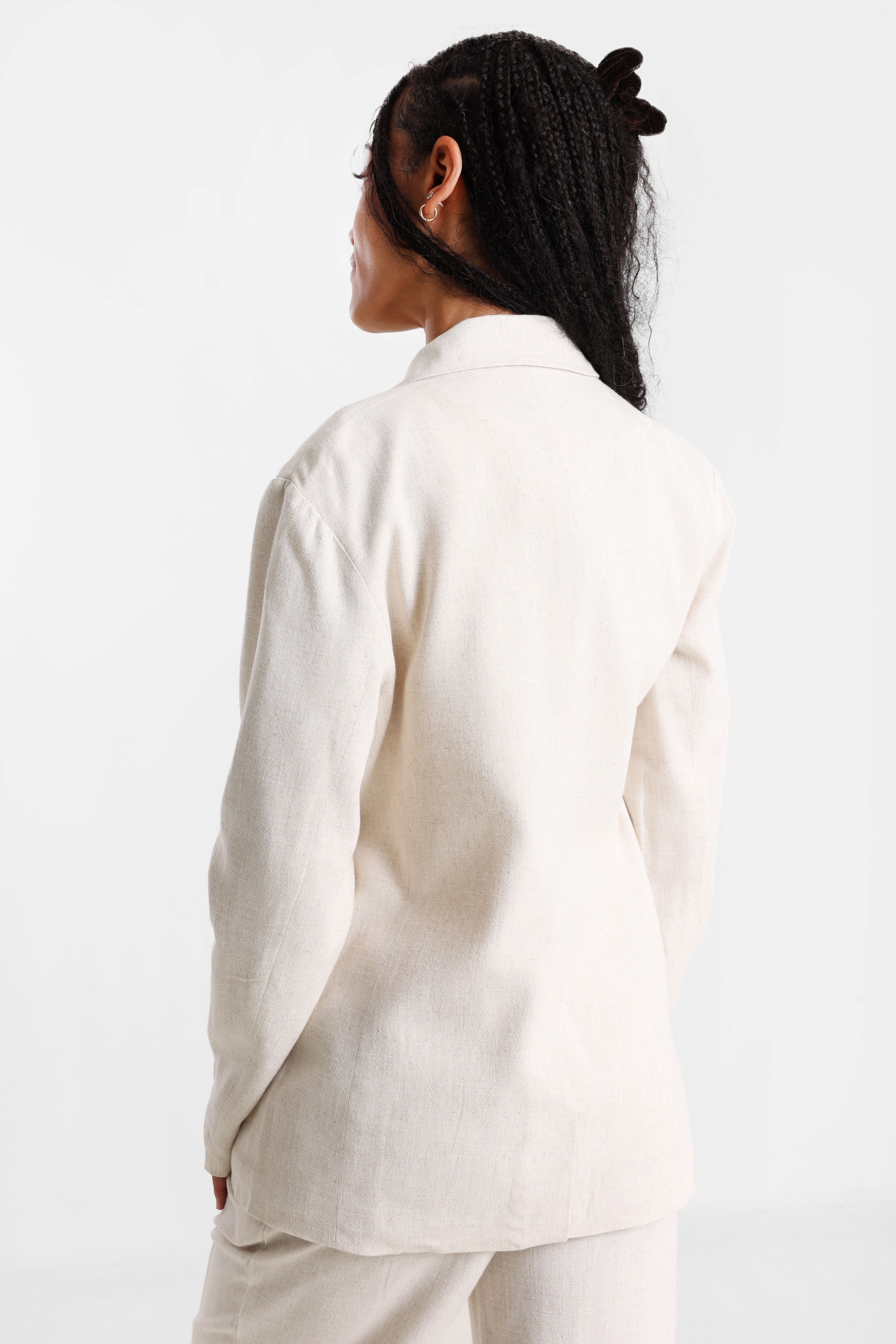 Blazer en lin - Beige clair chiné