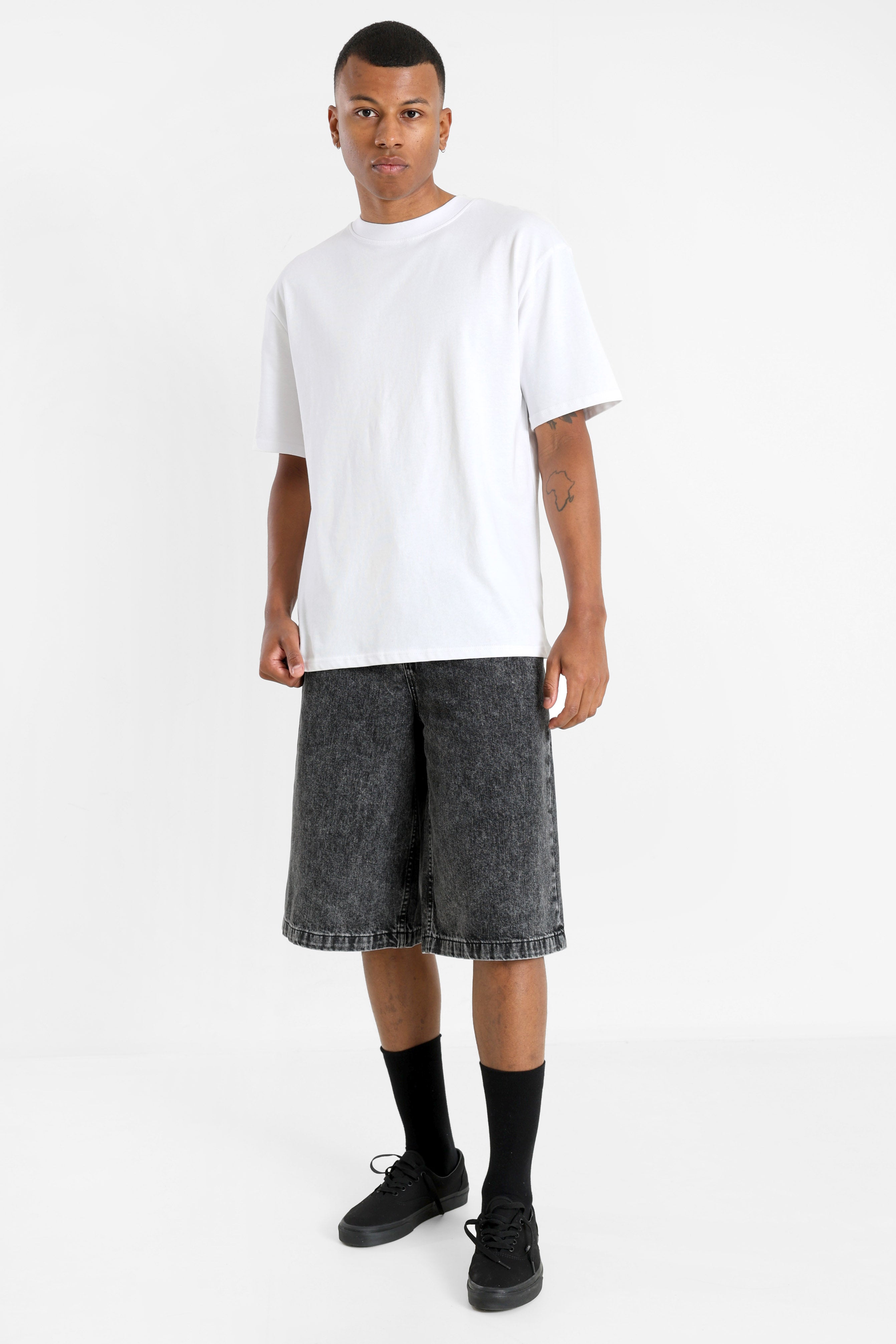 Denim bermuda shorts - Noir délavé
