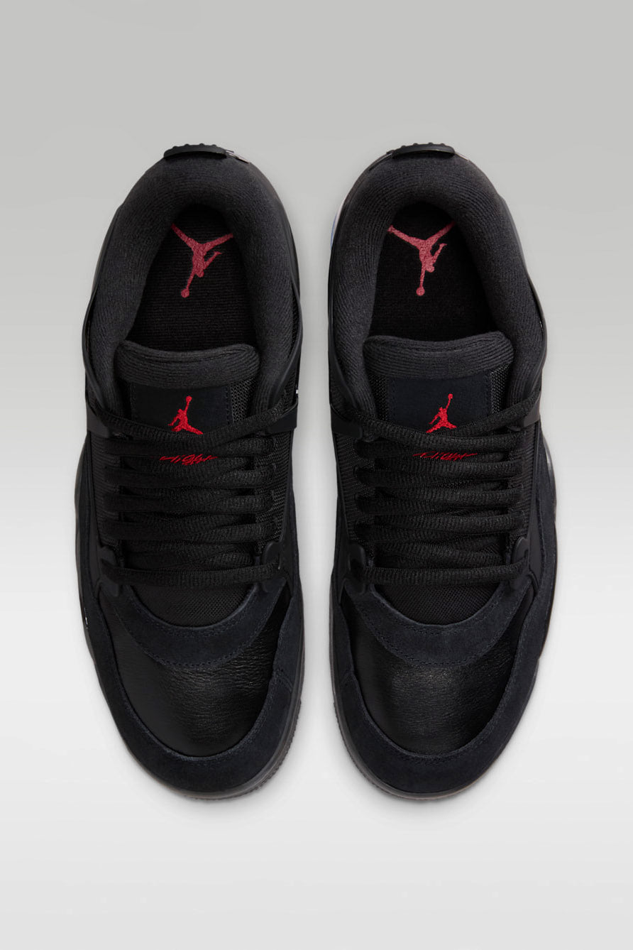 Air Jordan 4 RM Sneaker - Black + White + Varsity Red
