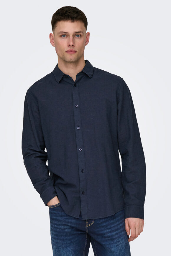ONSCAIDEN Linen Shirt - Night Sky
