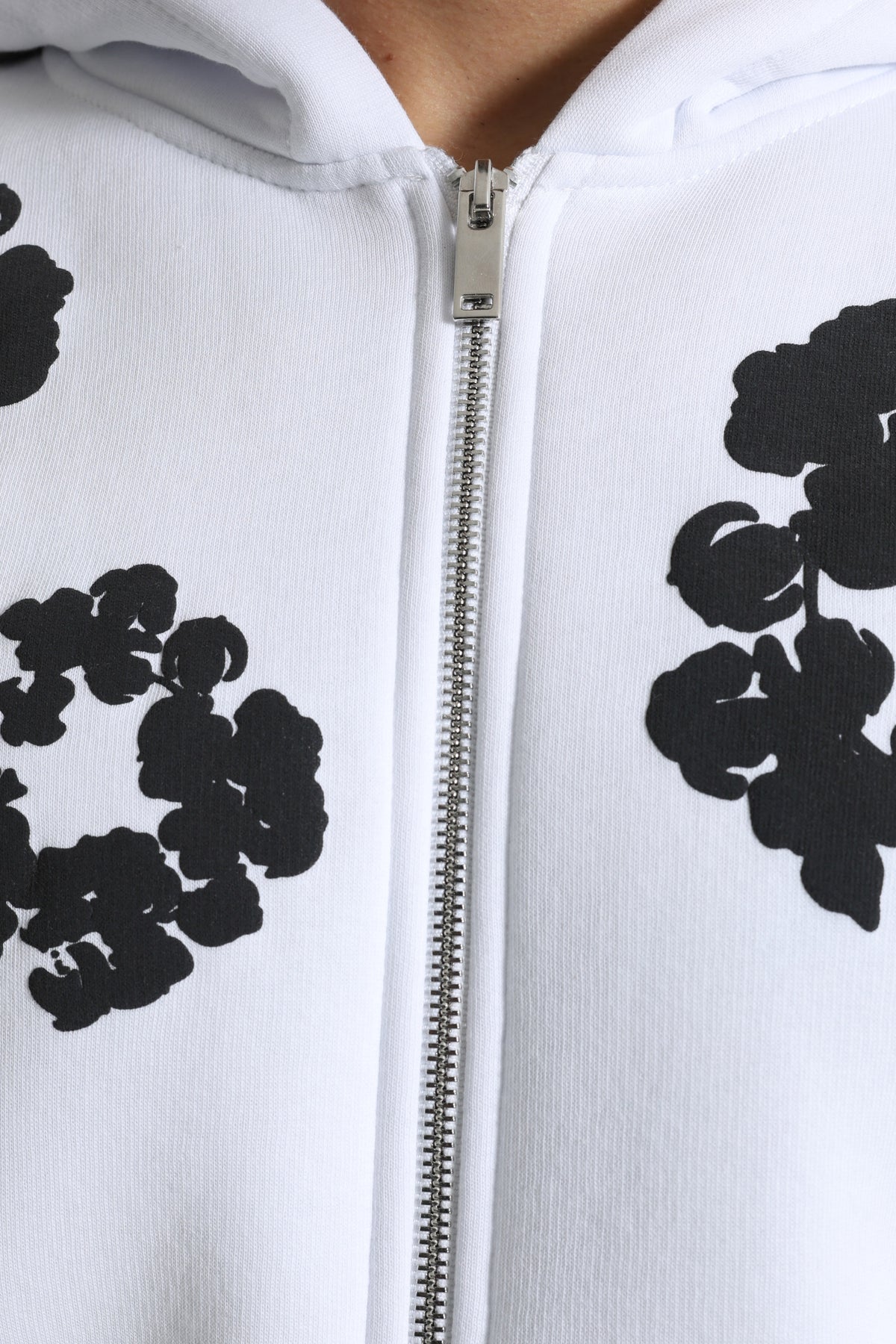 Kapuzensweatjacke - White + Black
