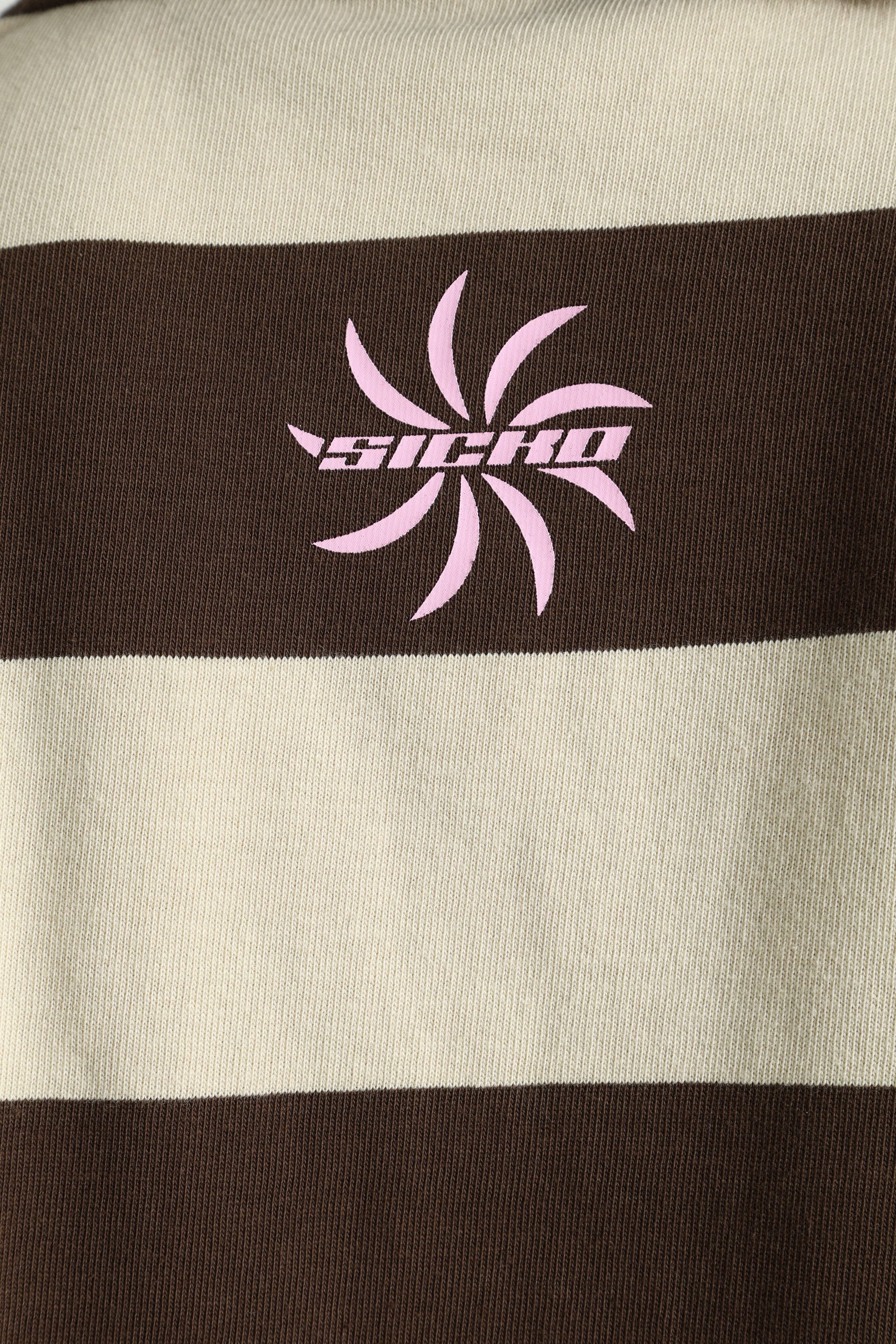 Poloshirt - Dunkelbraun + Beige