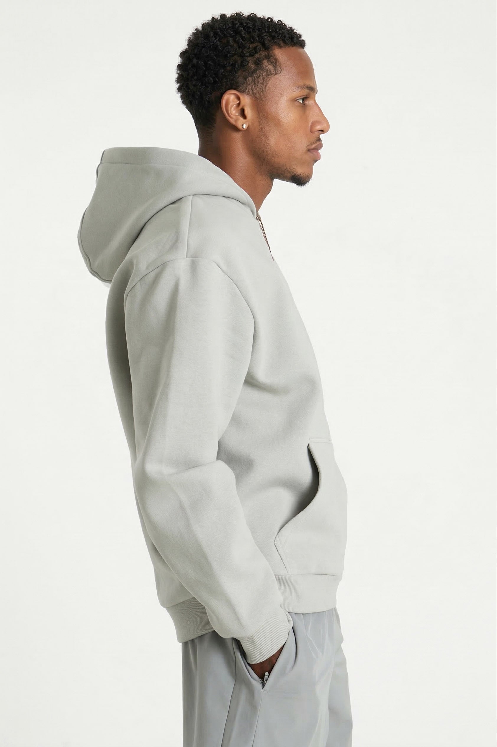 Fluffy Kapuzensweatjacke - Light Asphalt