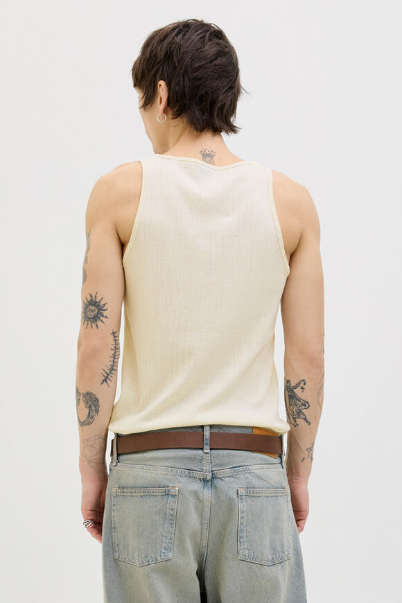Ribbed tank top - Antique White