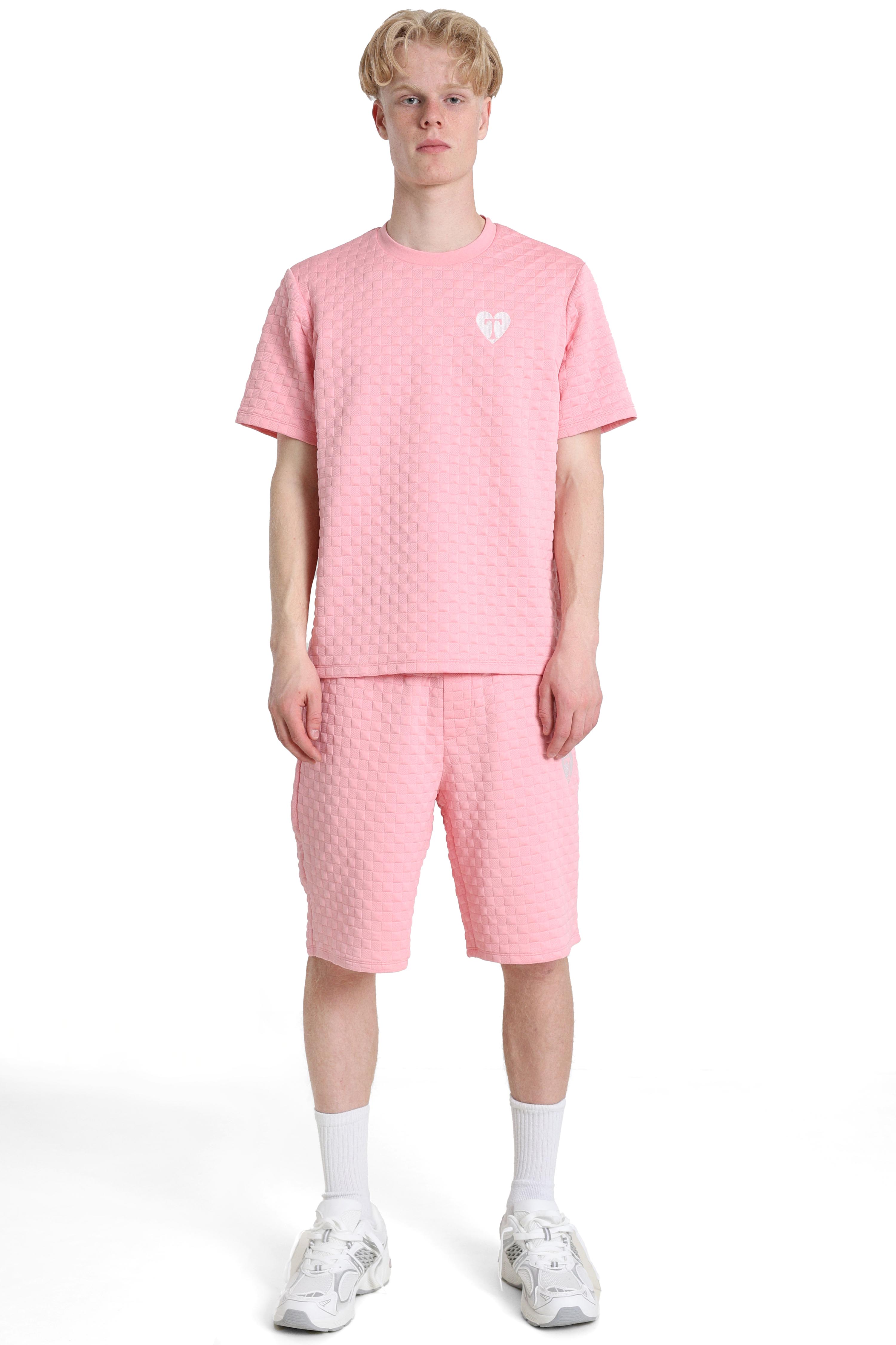 Strukturiertes T-Shirt - Hell Pink
