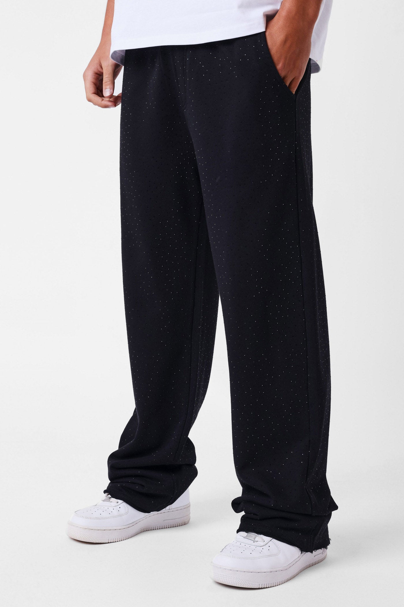 Pantalon en sweat avec strass - Black