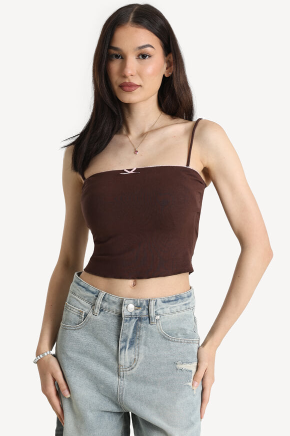 Crop Trägertop - Braun