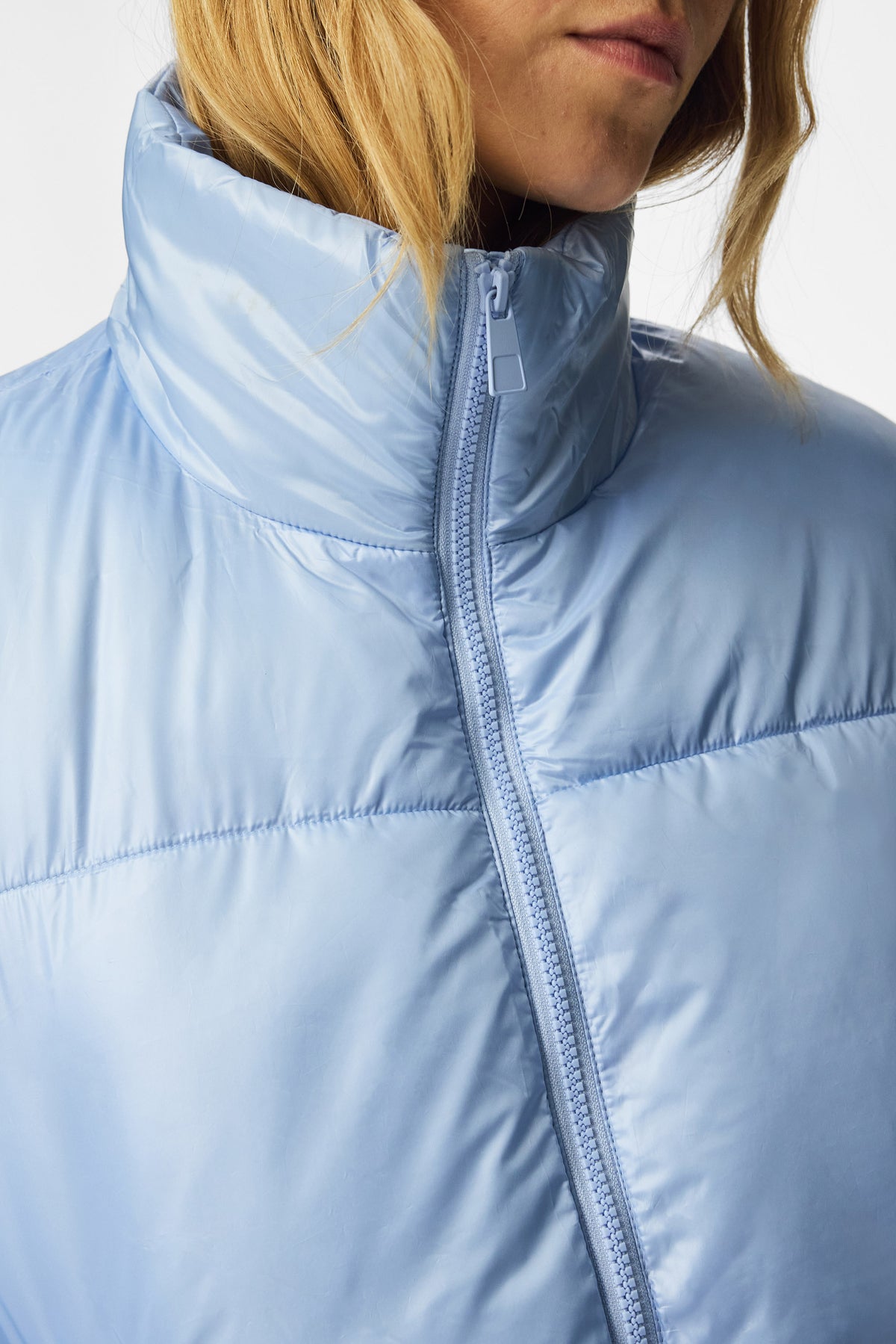 PCAMILIA Crop Pufferjacke - Brunnera Blue