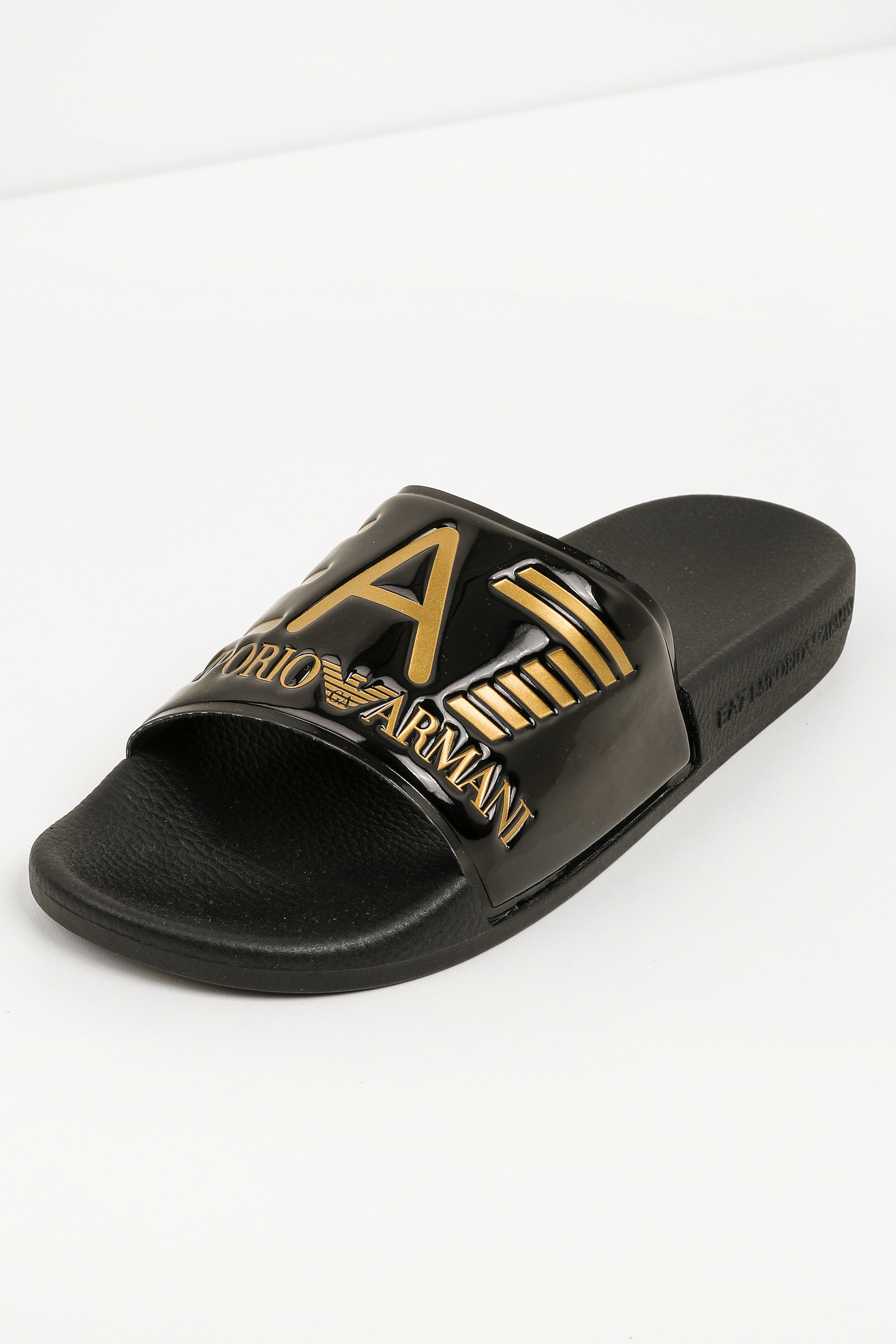 Pantoletten - Schwarz + Goldfarbe