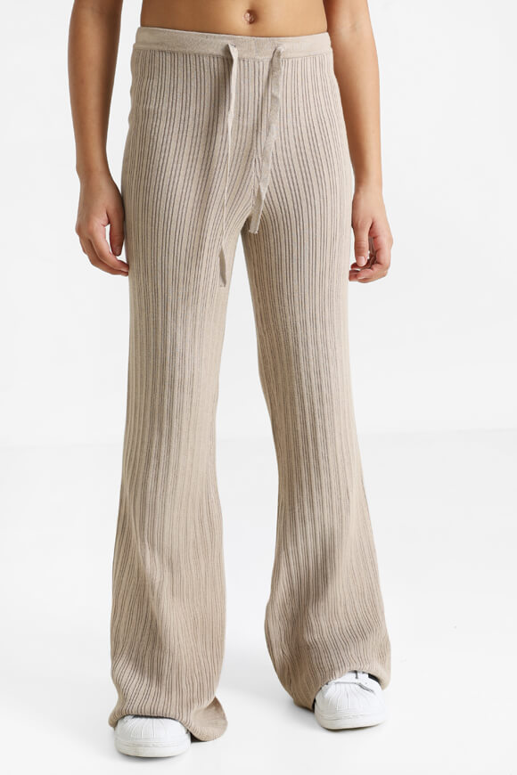 Pantaloni in maglia a coste - beige