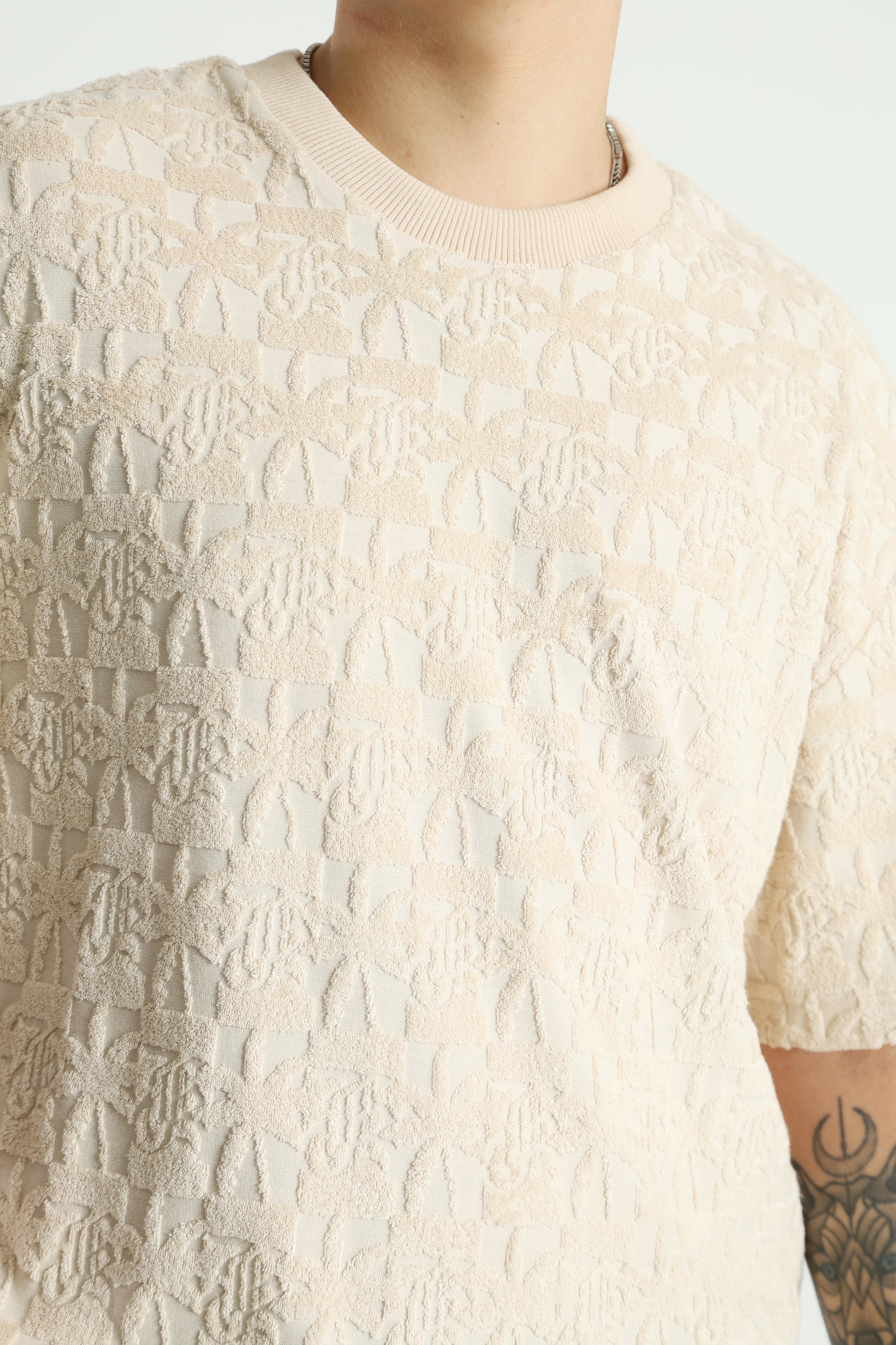 Frottee T-Shirt - Light Beige