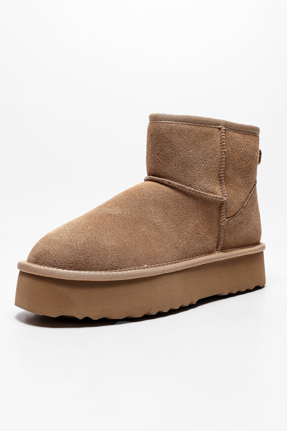 Stivaletto con plateau foderato - Cappuccino