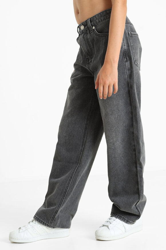 Wide Leg Jeans - Used Schwarz