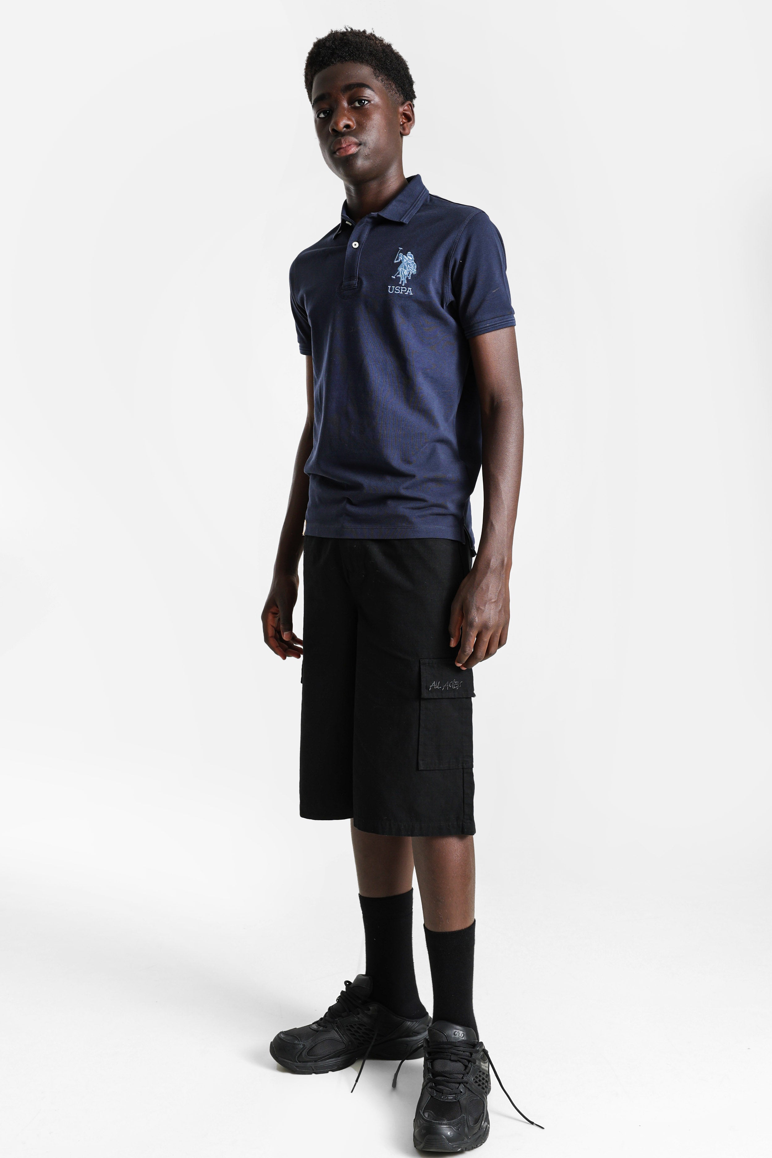 Farid Poloshirt - Navy + Light Blue