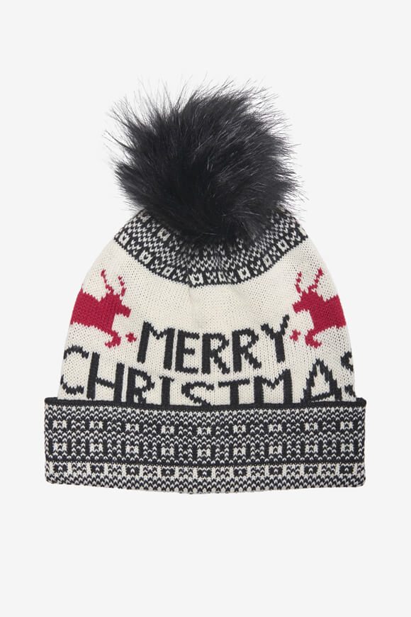 Arden Christmas Pom Beanie - Black