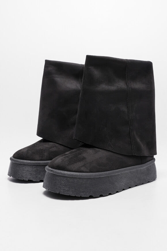 Gefütterte Plateau Stiefelette - Black