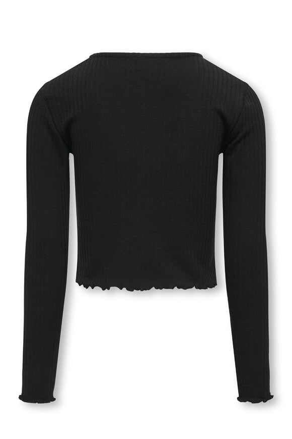 KOGNELLA geripptes Langarmshirt - Black