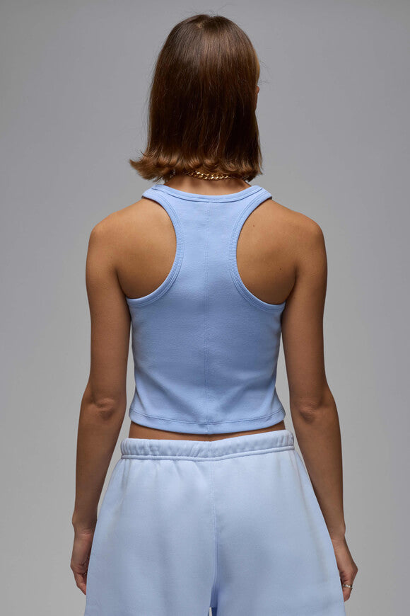 Ribbed crop tank top - aluminum