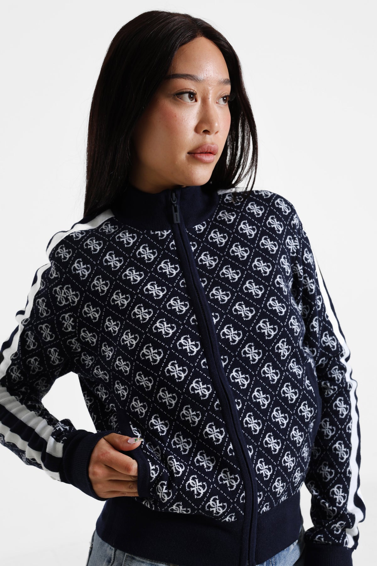 Giacca in maglia - Dark Navy + White