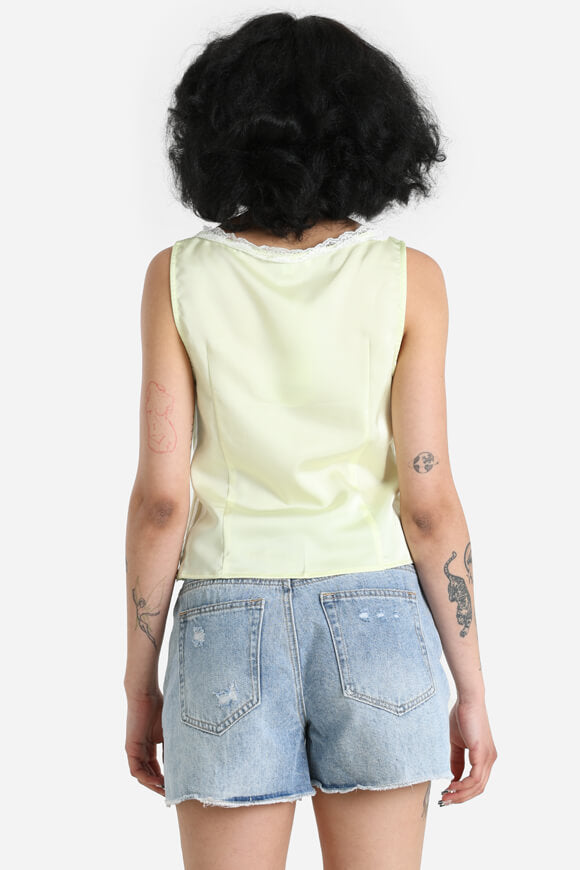 Satin crop top - yellow