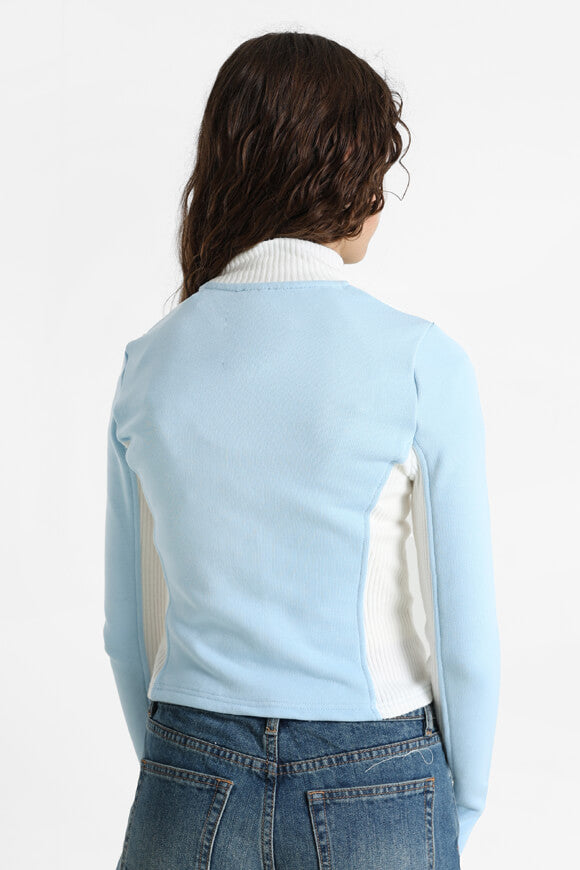 Crop Sweatjacke - Hellblau