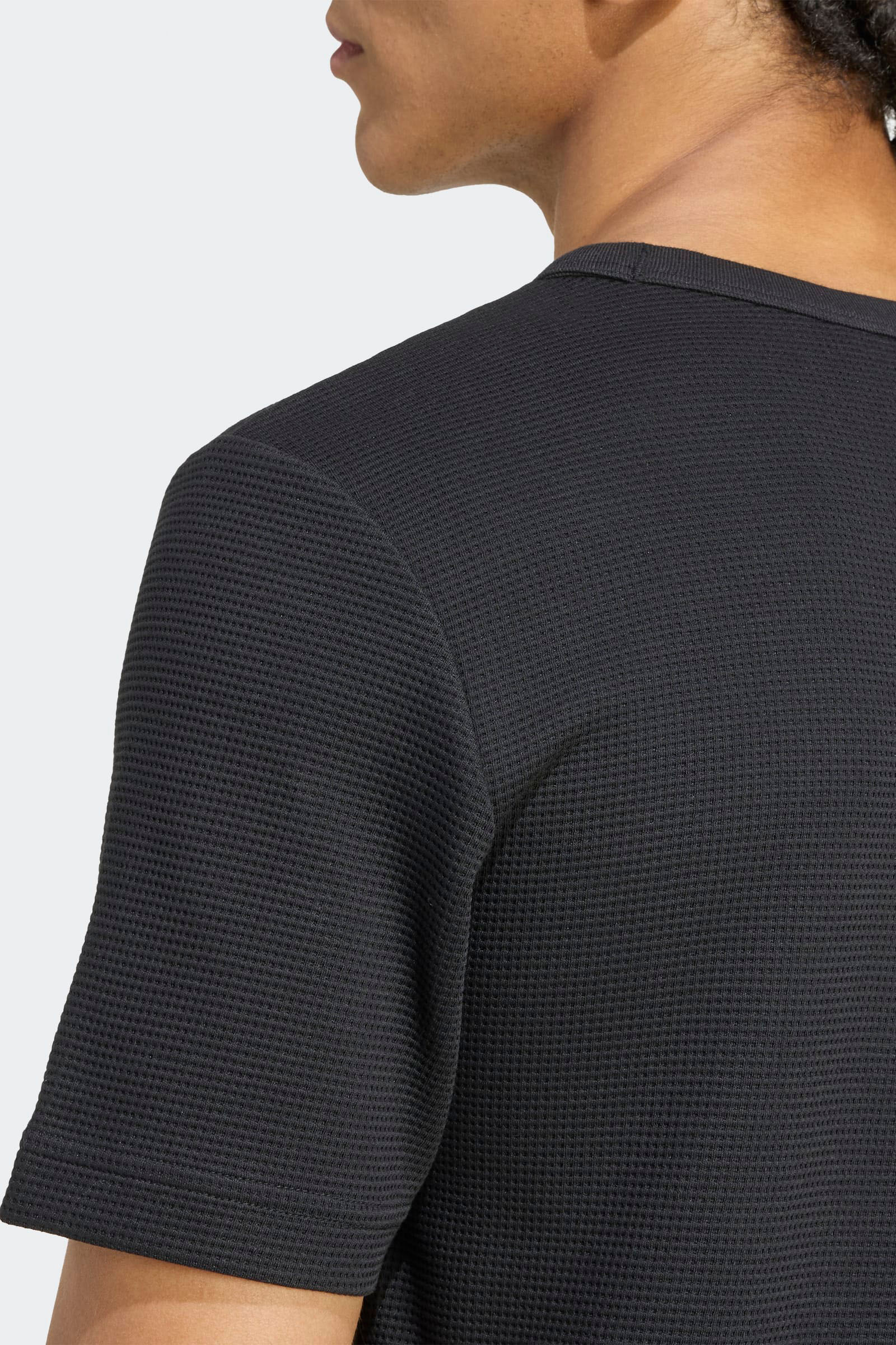 T-Shirt aus Waffelstoff - Black