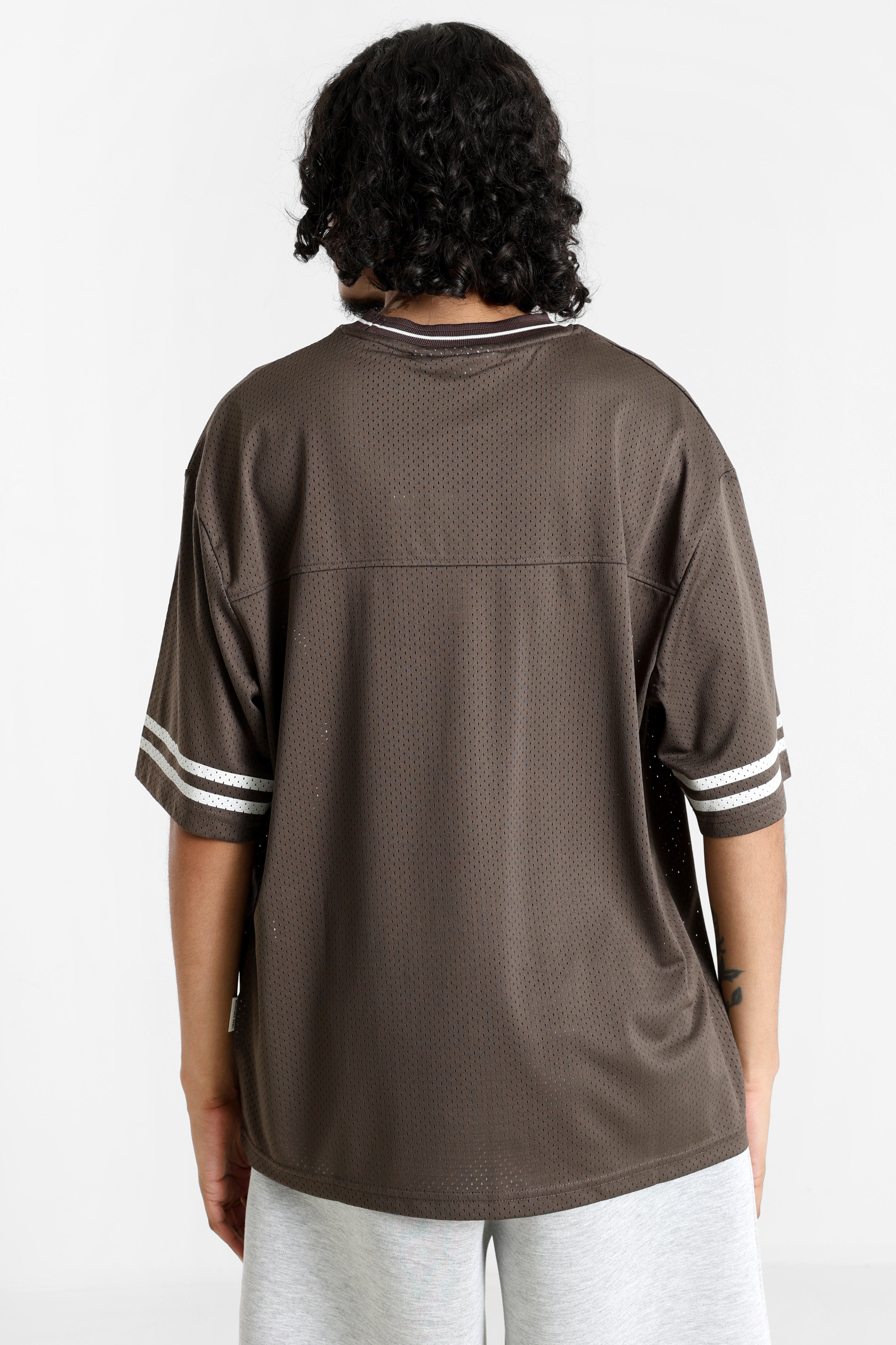 RRALVARO Mesh Oversize T-Shirt - Turkish Coffee