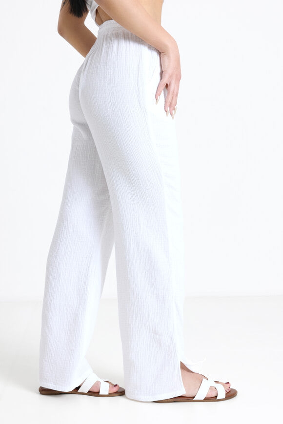 Pantalon large en mousseline - Blanc