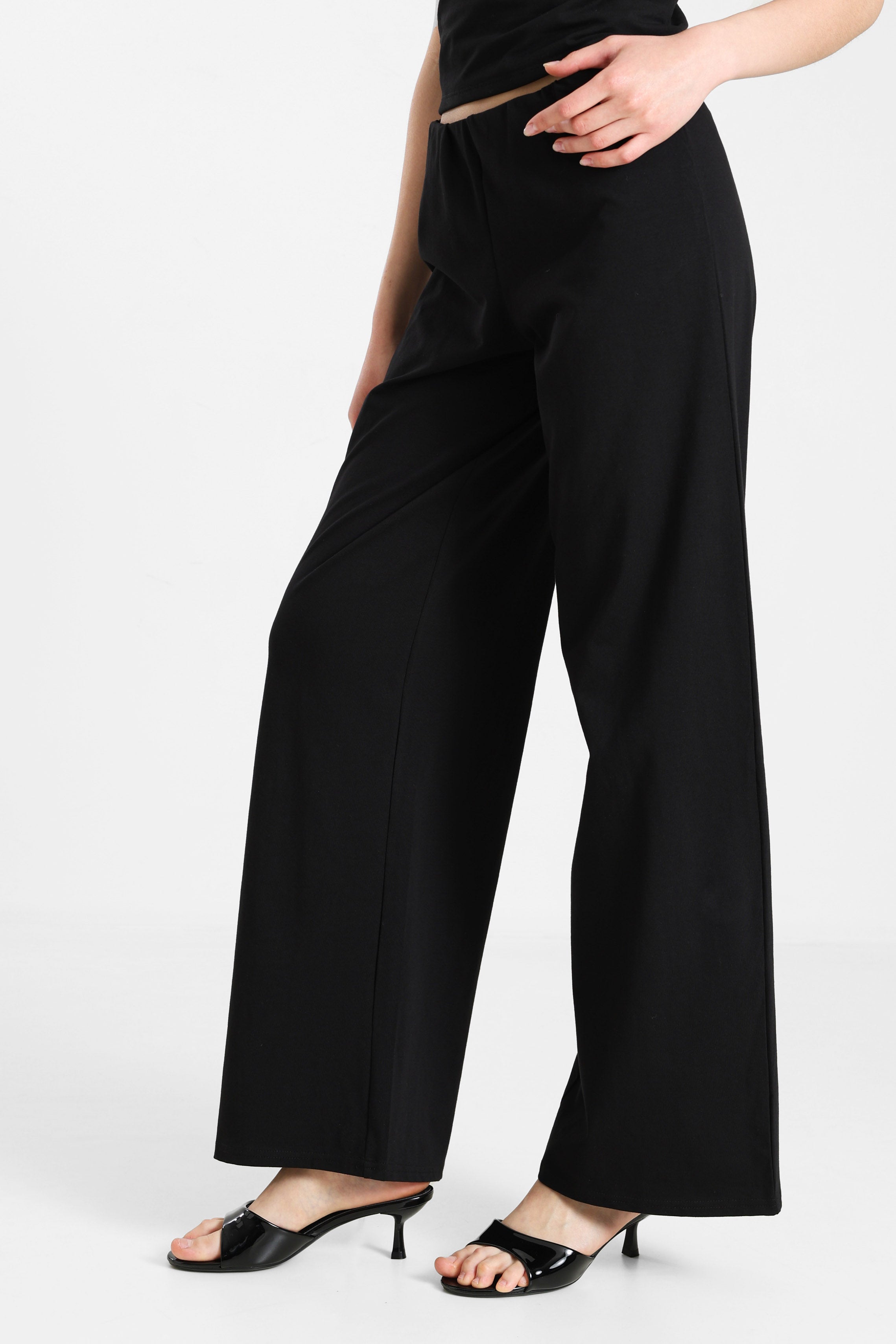 Fabric trousers - Black