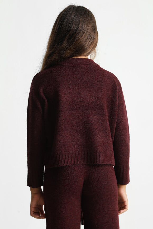 Oversized knitted sweater - Bordeaux