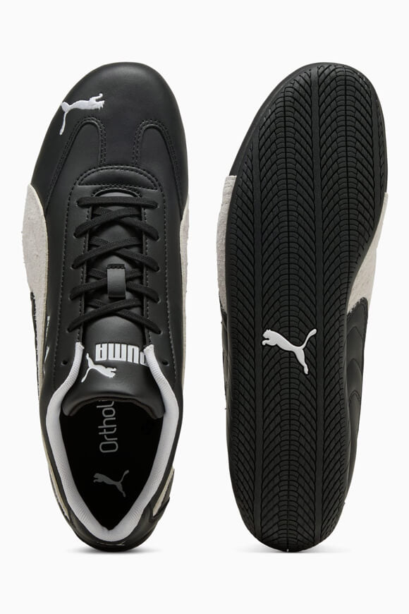 Speedcat Leather Sneaker - Black + White