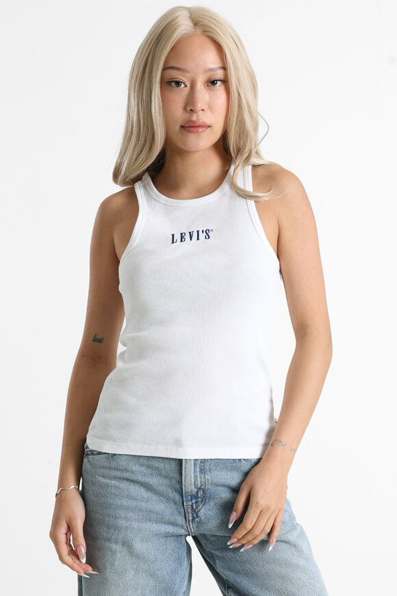 Geripptes Tanktop - White