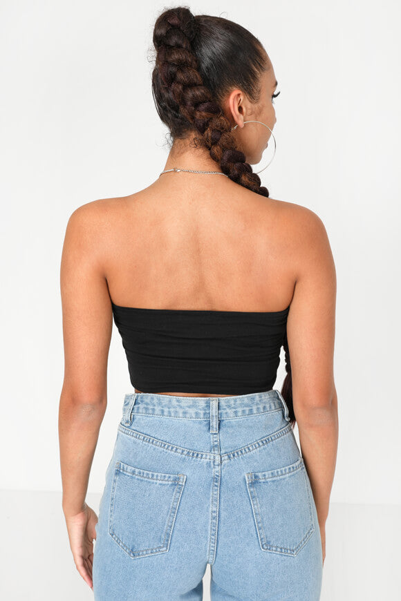 Bandeau crop top - black