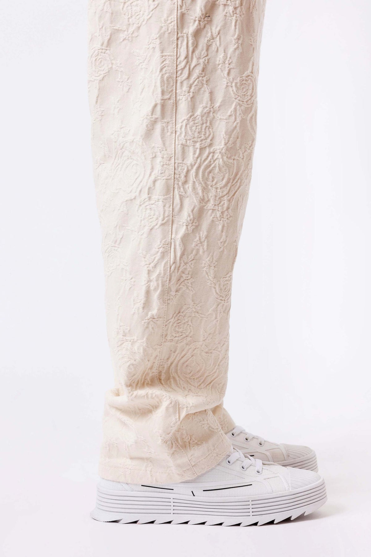 Trendy strukturierte Stoffhose - Offwhite