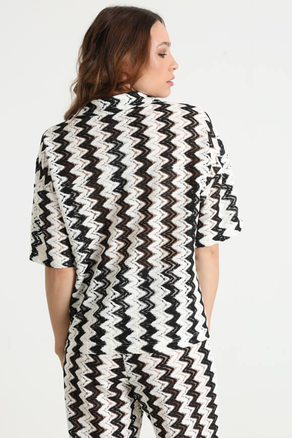 Crochet shirt - Offwhite + Black