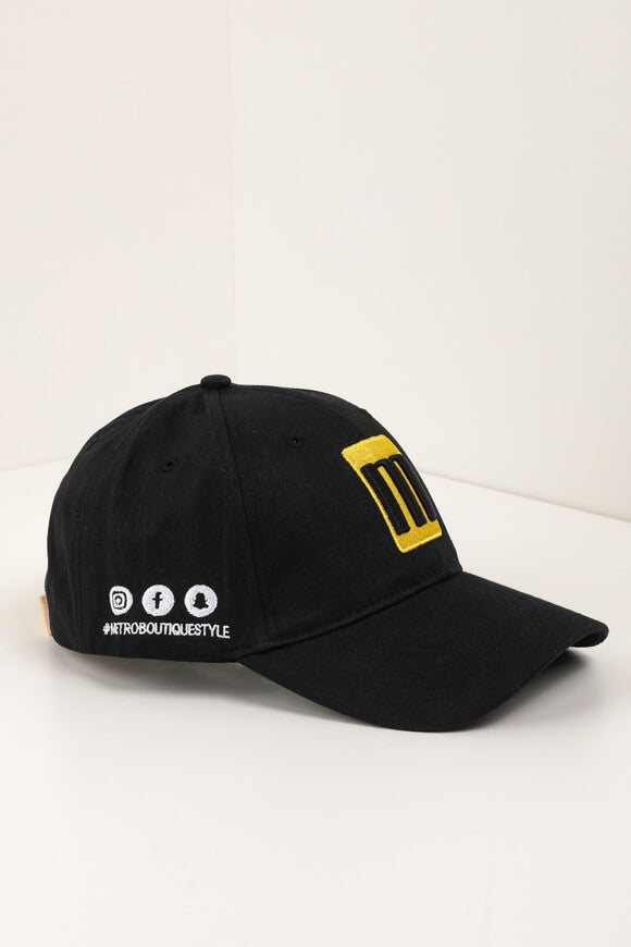 Cappellino con chiusura a strappo - Nero