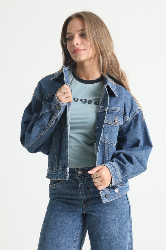 Giacca di jeans oversize - Blu lavaggio medio