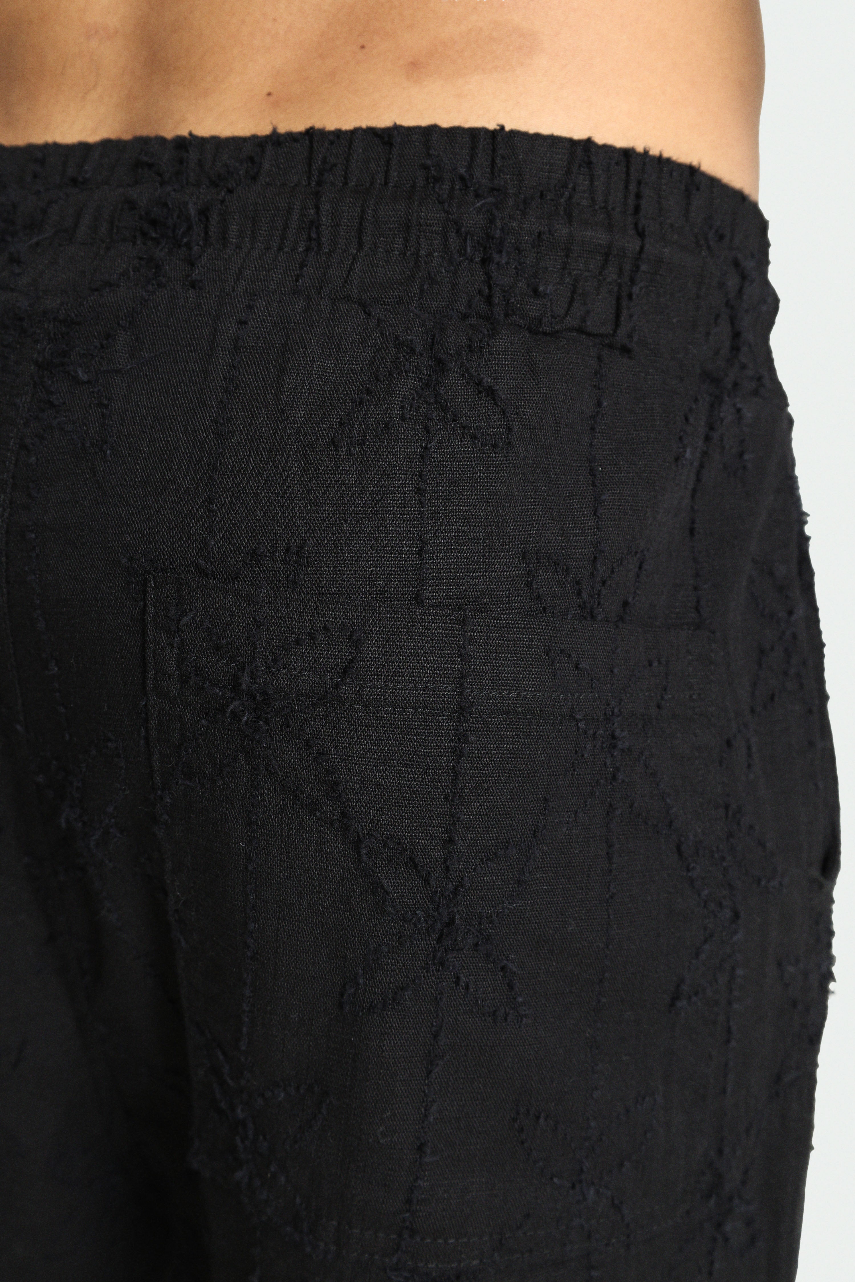Structured fabric trousers - Black