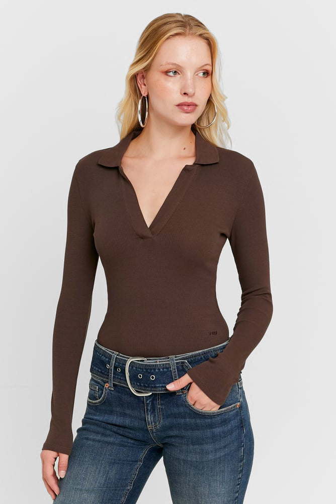 Body côtelé - Dark Brown