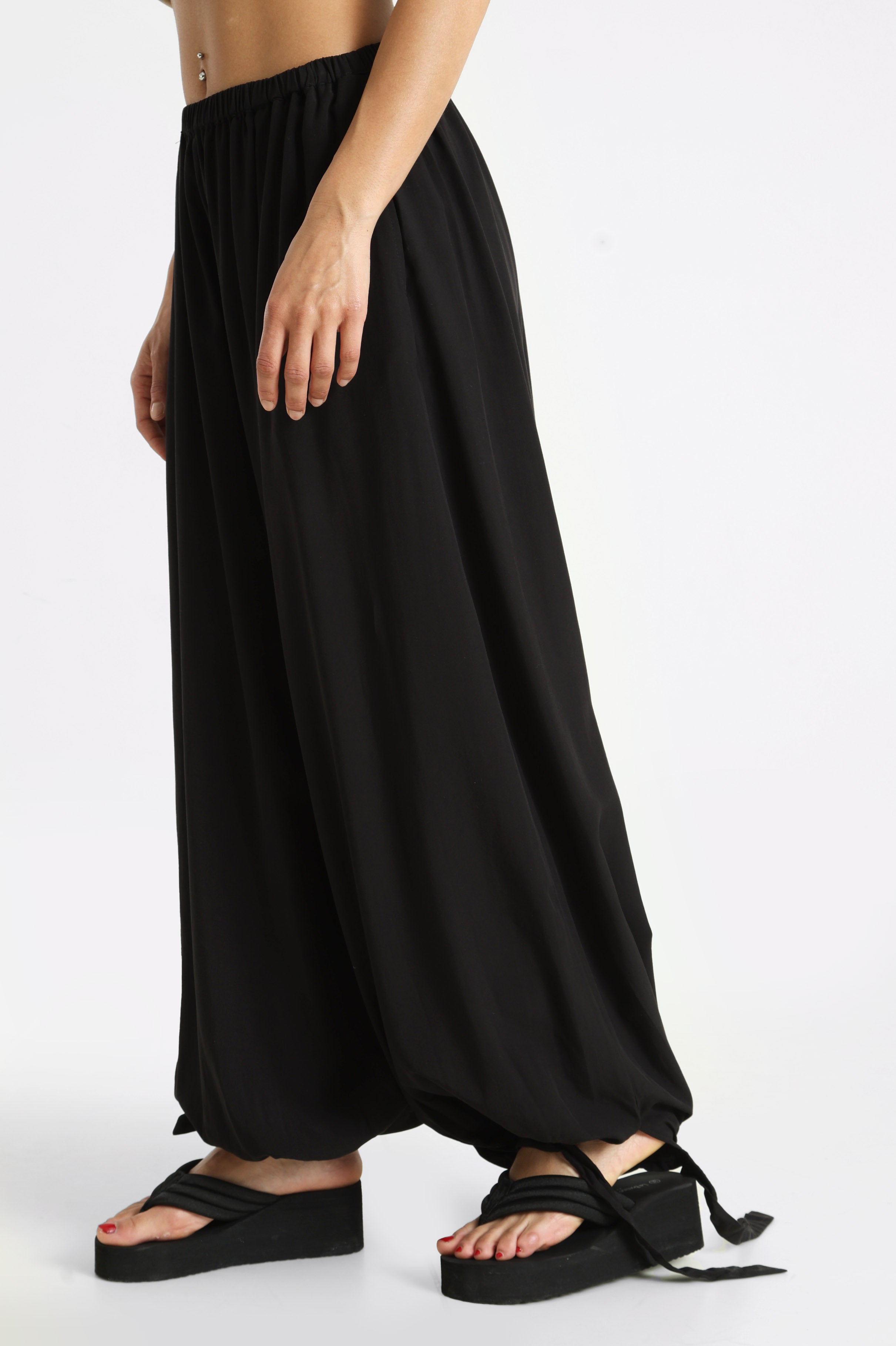 Ballon-Stoffhose - Schwarz