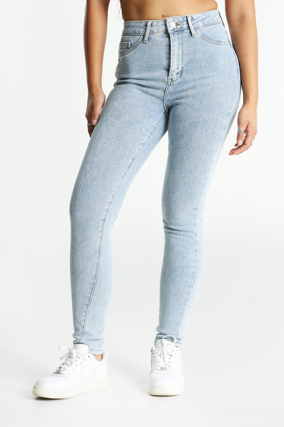High Waist Skinny Jeans - Light blue