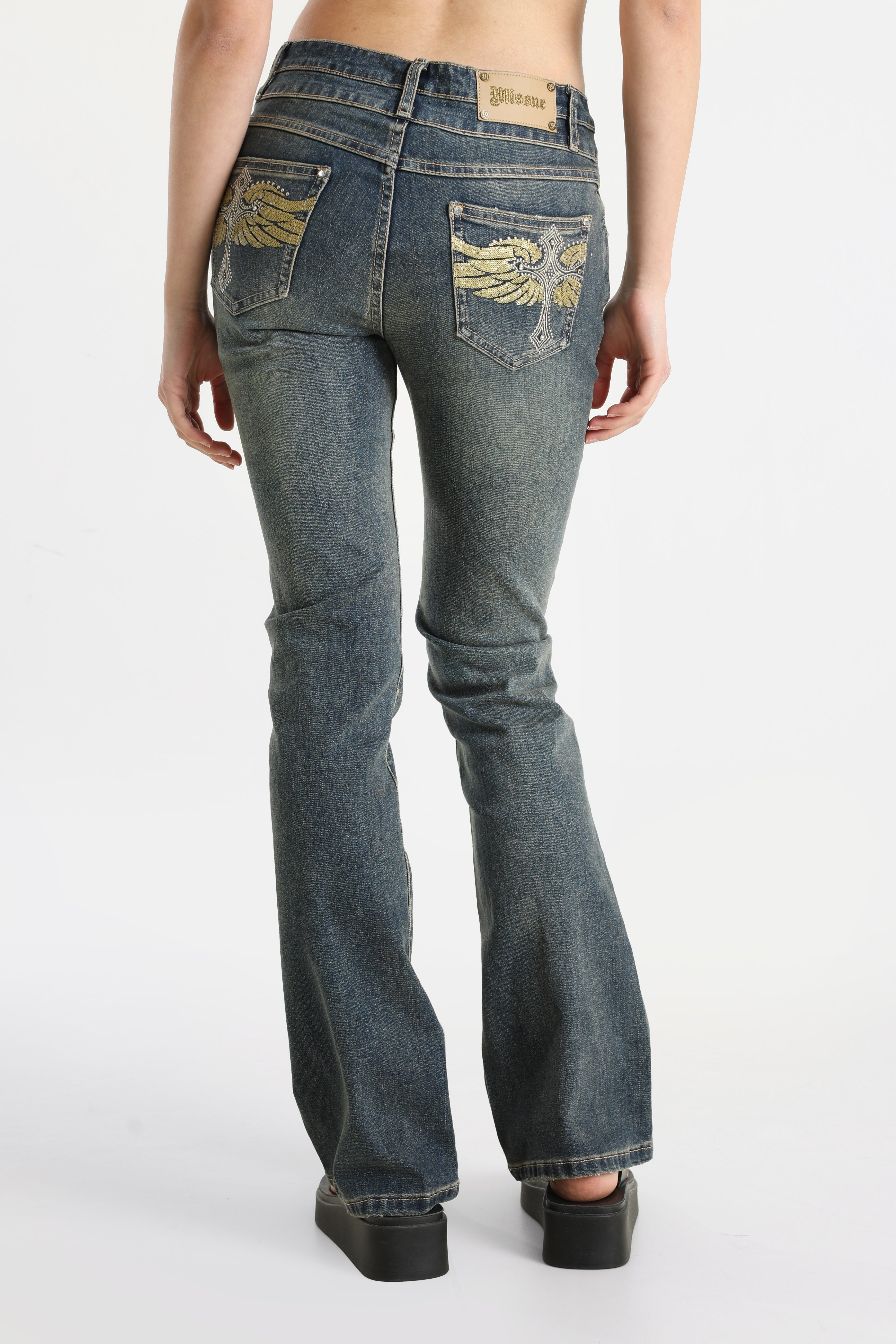 Flare Jeans - Gewaschen Blau