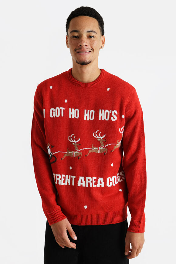 Knitted Christmas jumper - Pompeian Red