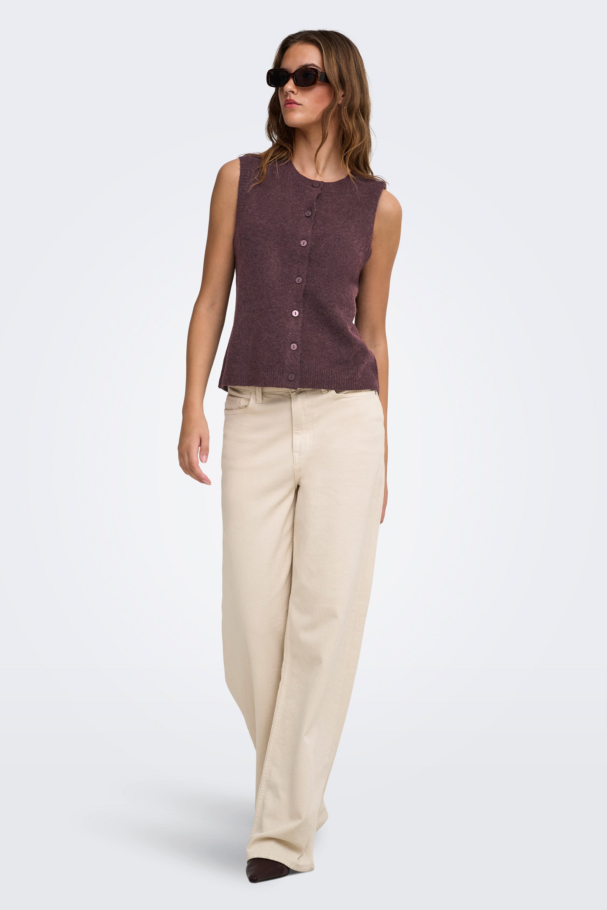 ONLOLIVIA gilet en tricot - Fudge Melange