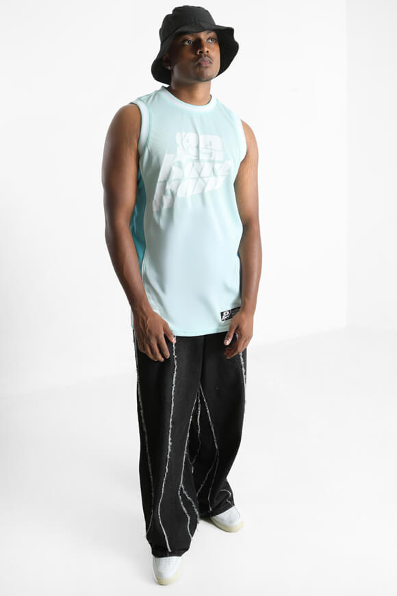 Loose mesh tank top - Turquoise