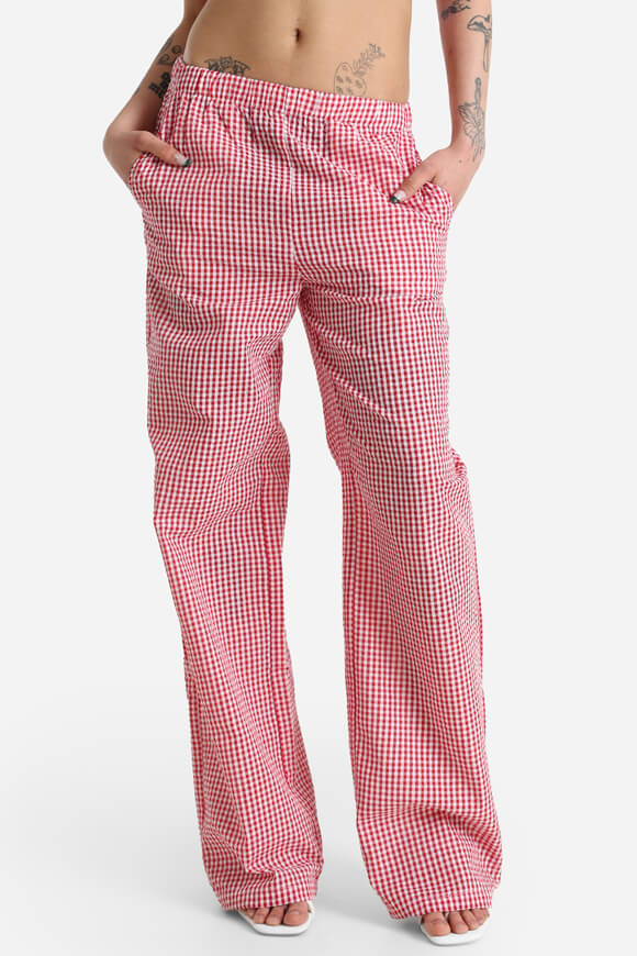 Hose aus Seersucker - Rot + Weiss